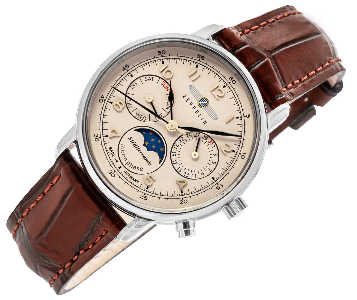 Zegarek Damski ZEPPELIN LZ121 Mediterranee Moonphase 9637-5 + BOX – zdjęcie 2