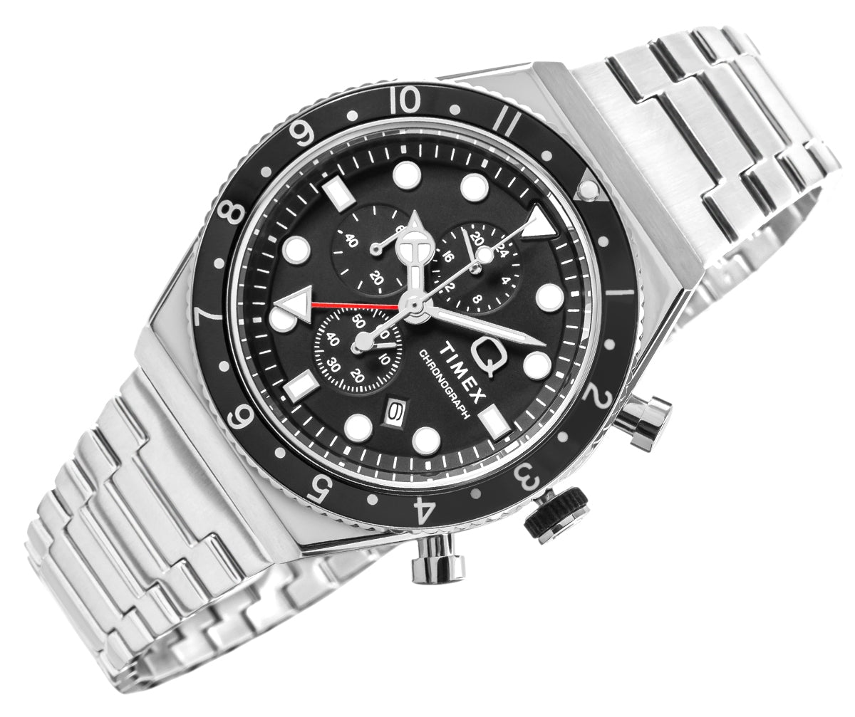 Zegarek Męski TIMEX Q Timex 3-Time Zone Chronograph TW2V69800 + BOX – zdjęcie 2