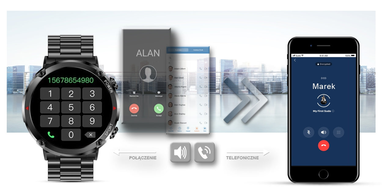 Smartwatch Gravity GT21-1+ Czarny Pasek Silikonowy – zdjęcie 11