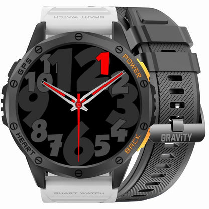 Smartwatch Męski GRAVITY GPS GT24-2 Czarny Pasek Silikonowy + Biały Pasek