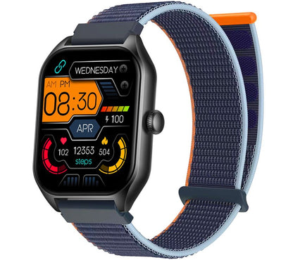 Smartwatch Rubicon RNCF03-1 Czarny+ Niebiesko-Pomarańczowy Pasek Parciany – zdjęcie 2