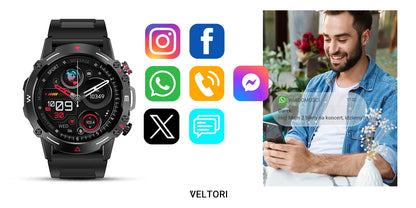 Smartwatch VELTORI VT110-1 Czarny Pasek Silikonowy – zdjęcie 11