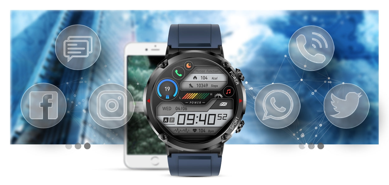 Smartwatch Gravity GT21-5 + Granatowy Pasek Silikonowy – zdjęcie 13