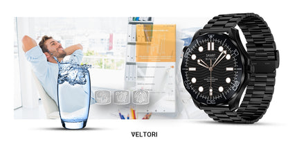 Smartwatch VELTORI VT150-1 Czarny Pasek Silikonowy + Czarna Bransoleta – zdjęcie 13