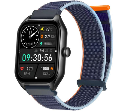 Smartwatch Rubicon RNCF03-1 Czarny+ Niebiesko-Pomarańczowy Pasek Parciany – zdjęcie 4