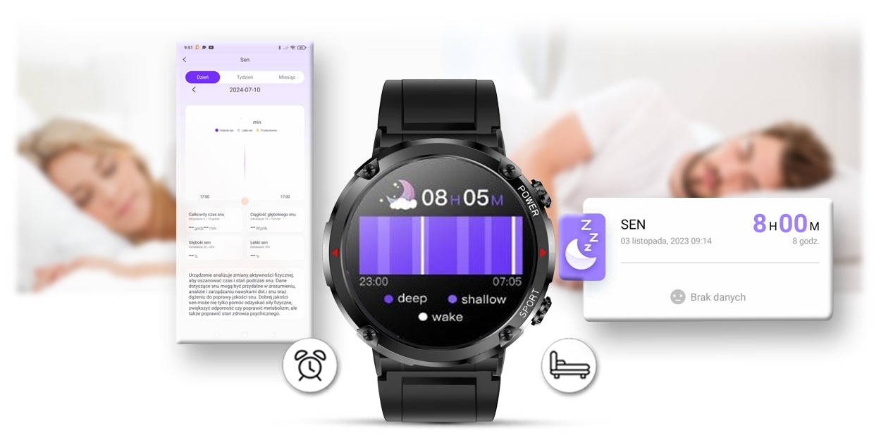 Smartwatch Gravity GT21-5 + Granatowy Pasek Silikonowy – zdjęcie 15