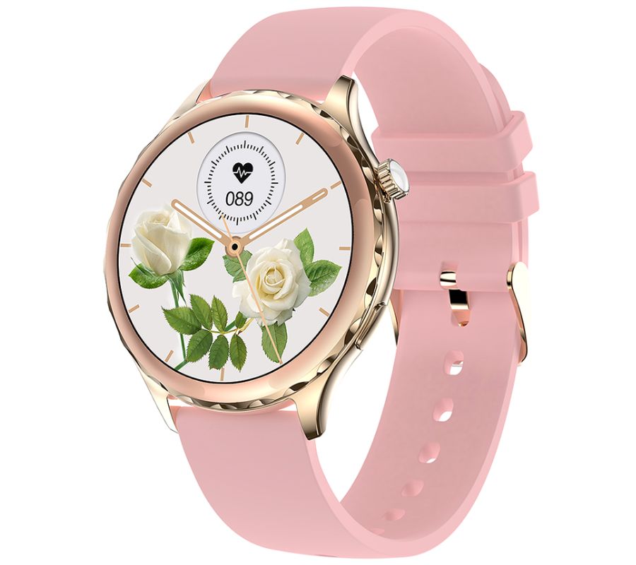 Smartwatch Damski Rubicon RNCF02-2 Złoty + Pasek Różowy – zdjęcie 3