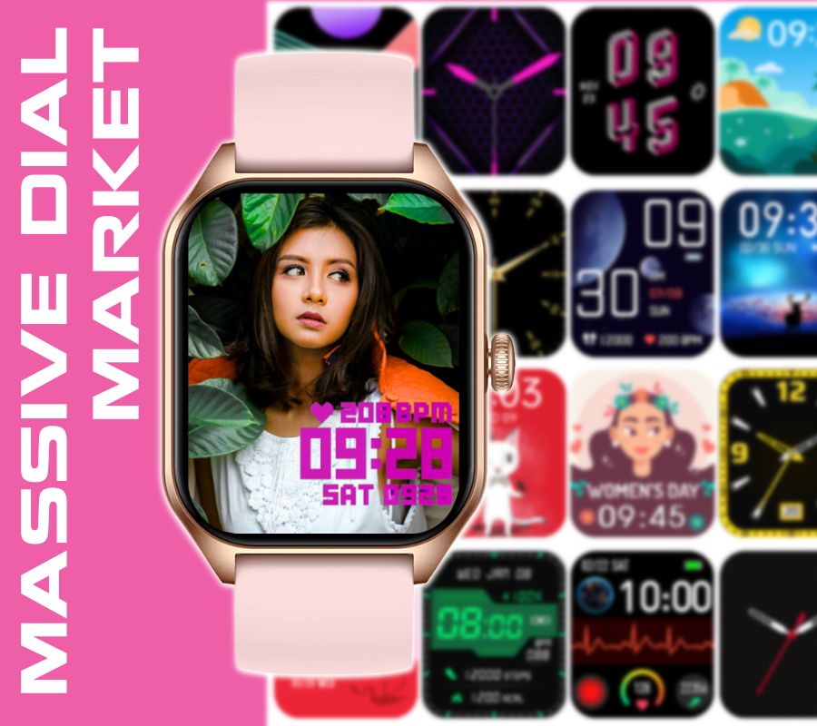Smartwatch Rubicon RNCF03-1 Czarny+ Niebiesko-Pomarańczowy Pasek Parciany – zdjęcie 7