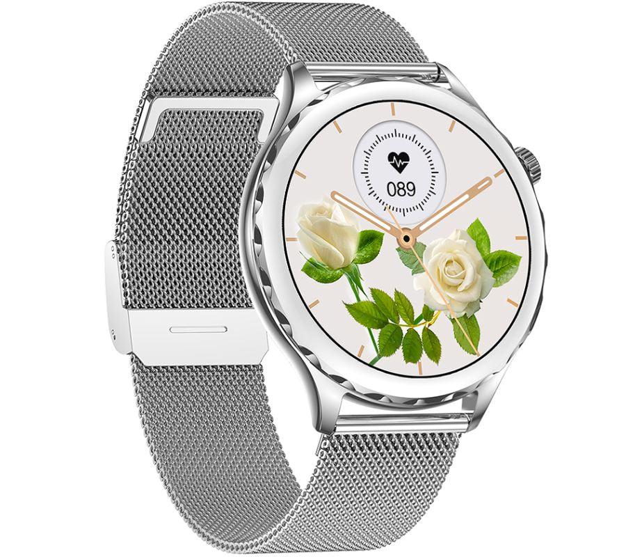 Smartwatch Damski Rubicon RNCF02-1 Srebrno-Srebrny + Czarny Silikonowy – zdjęcie 5