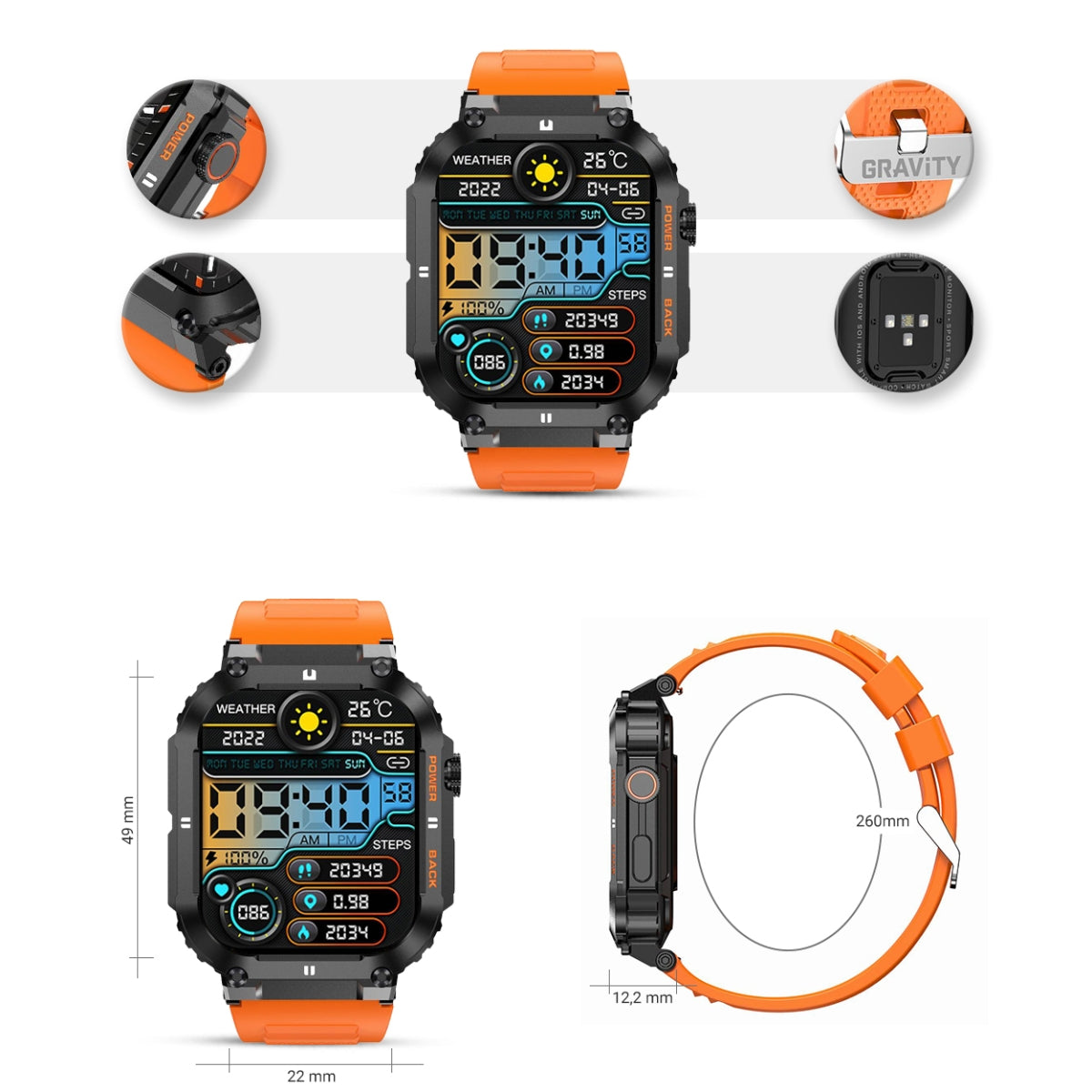 Smartwatch Gravity GT6-3 – zdjęcie 8