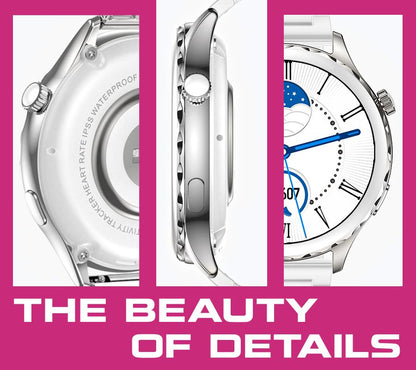Smartwatch Damski Rubicon RNCF02-1 Srebrno-Srebrny + Czarny Silikonowy – zdjęcie 8