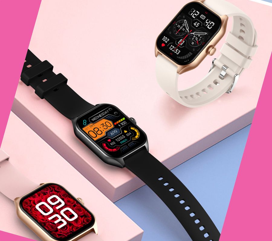 Smartwatch Rubicon RNCF03-1 Czarny+ Niebiesko-Pomarańczowy Pasek Parciany – zdjęcie 14