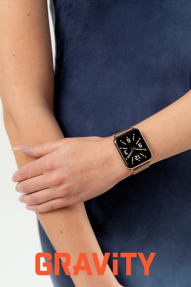 Smartwatch Gravity Różowe Złoto Bordowy 2 Paski GT17-6 – zdjęcie 4