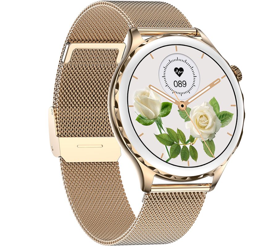 Smartwatch Damski Rubicon RNCF02-2 Złoty + Pasek Różowy – zdjęcie 4