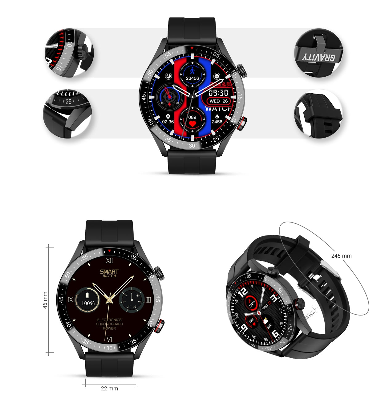 Smartwatch Męski Gravity GT4-1 – zdjęcie 7