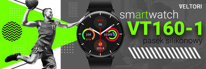 Smartwatch VELTORI VT160-1 Czarny Pasek Silikonowy – zdjęcie 9
