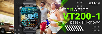 Smartwatch VELTORI VT200-1 Czarny Pasek Silikonowy – zdjęcie 9