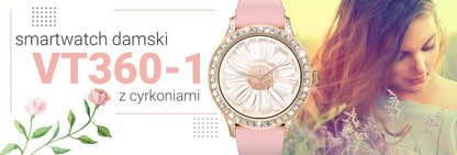 Smartwatch Damski VELTORI VT360-1 Różowy Pasek Silikonowy – zdjęcie 9