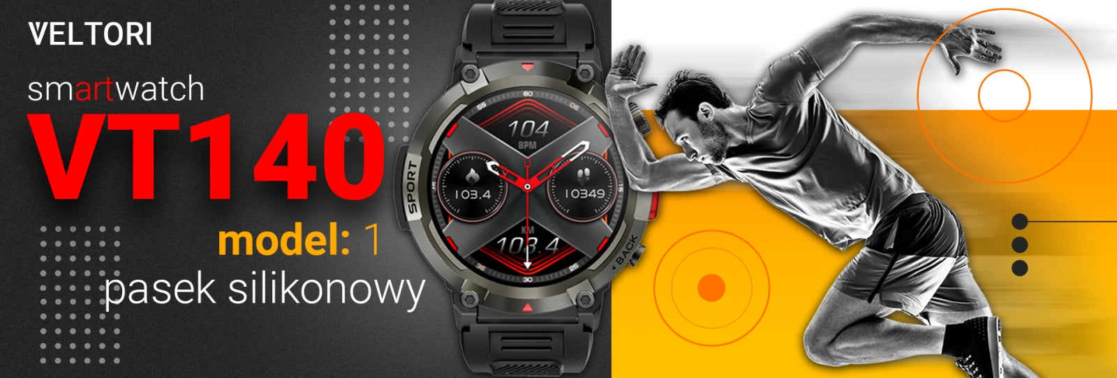 Smartwatch VELTORI VT140-1 Czarny Pasek Silikonowy – zdjęcie 10