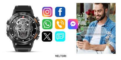 Smartwatch VELTORI VT120-1 Czarny Pasek Silikonowy – zdjęcie 10