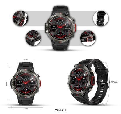 Smartwatch VELTORI VT140-1 Czarny Pasek Silikonowy – zdjęcie 11