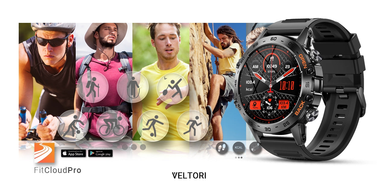 Smartwatch VELTORI VT120-1 Czarny Pasek Silikonowy – zdjęcie 11