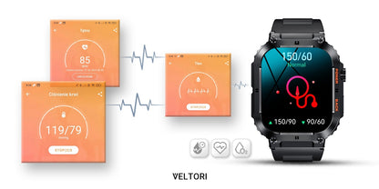 Smartwatch VELTORI VT200-1 Czarny Pasek Silikonowy – zdjęcie 11