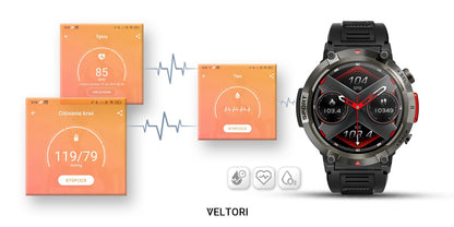 Smartwatch VELTORI VT140-1 Czarny Pasek Silikonowy – zdjęcie 12