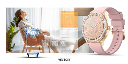 Smartwatch Damski VELTORI VT360-1 Różowy Pasek Silikonowy – zdjęcie 12