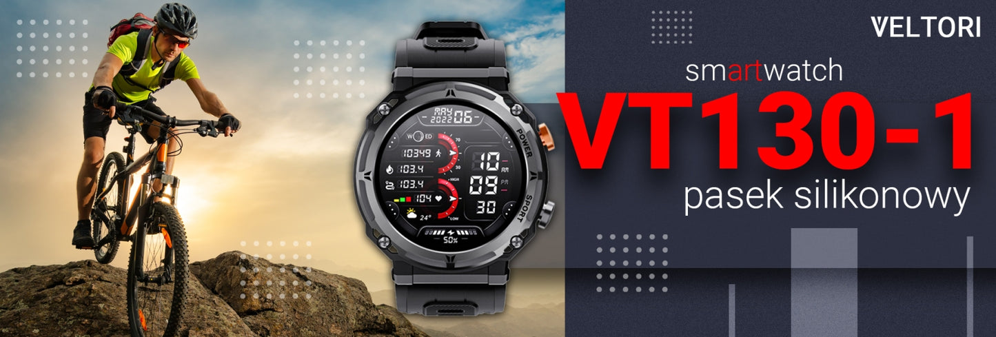 Smartwatch VELTORI VT130-1 Czarny Pasek Silikonowy – zdjęcie 13