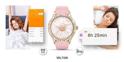 Smartwatch Damski VELTORI VT360-1 Różowy Pasek Silikonowy – zdjęcie 13