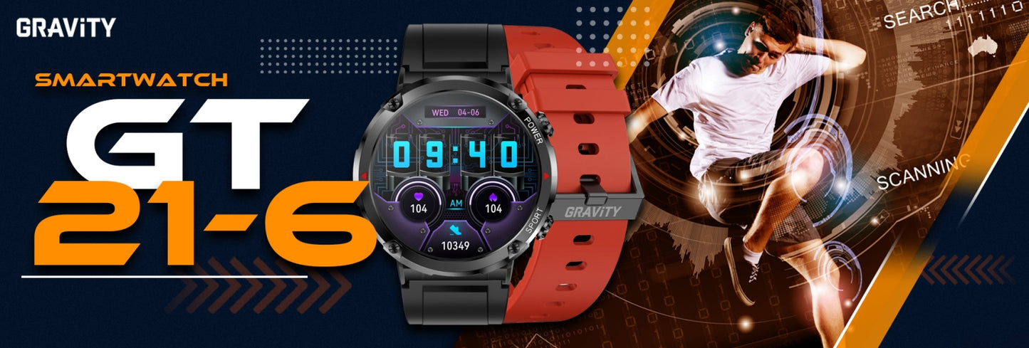 Smartwatch Gravity GT21-6 + Czerwony Pasek Silikonowy – zdjęcie 10