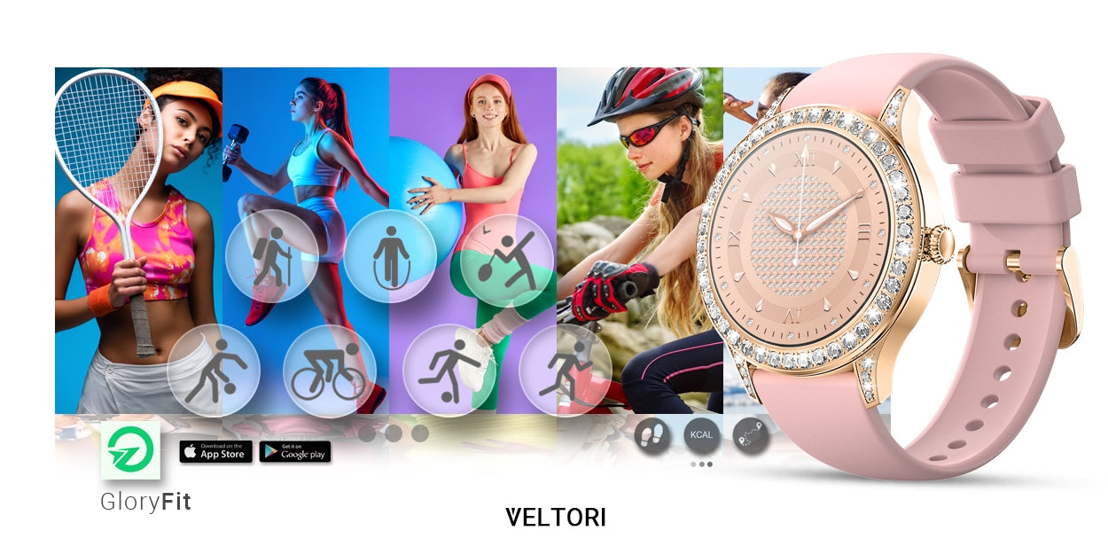Smartwatch Damski VELTORI VT360-1 Różowy Pasek Silikonowy – zdjęcie 15