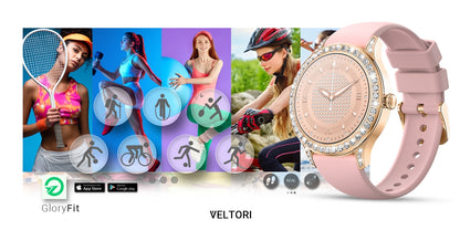 Smartwatch Damski VELTORI VT360-1 Różowy Pasek Silikonowy – zdjęcie 15