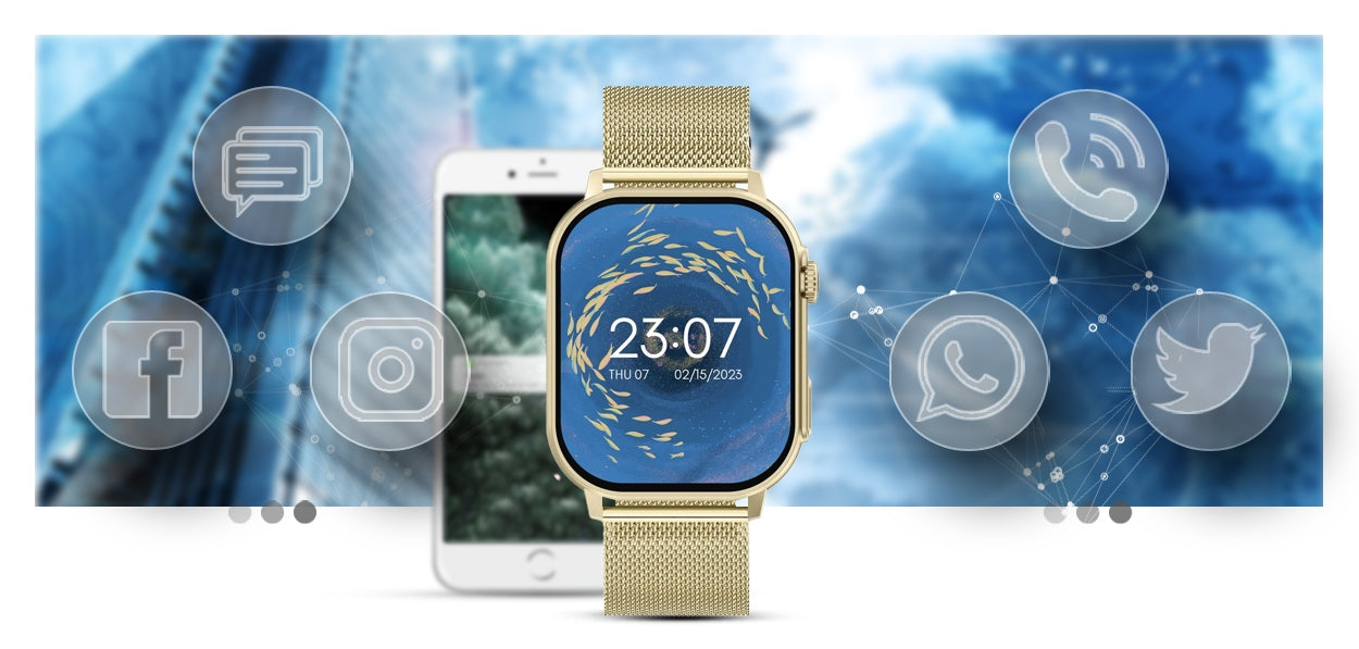 Smartwatch Gravity GT15-6 Czarny Pasek Silikonowy + Złota Bransoleta – zdjęcie 13