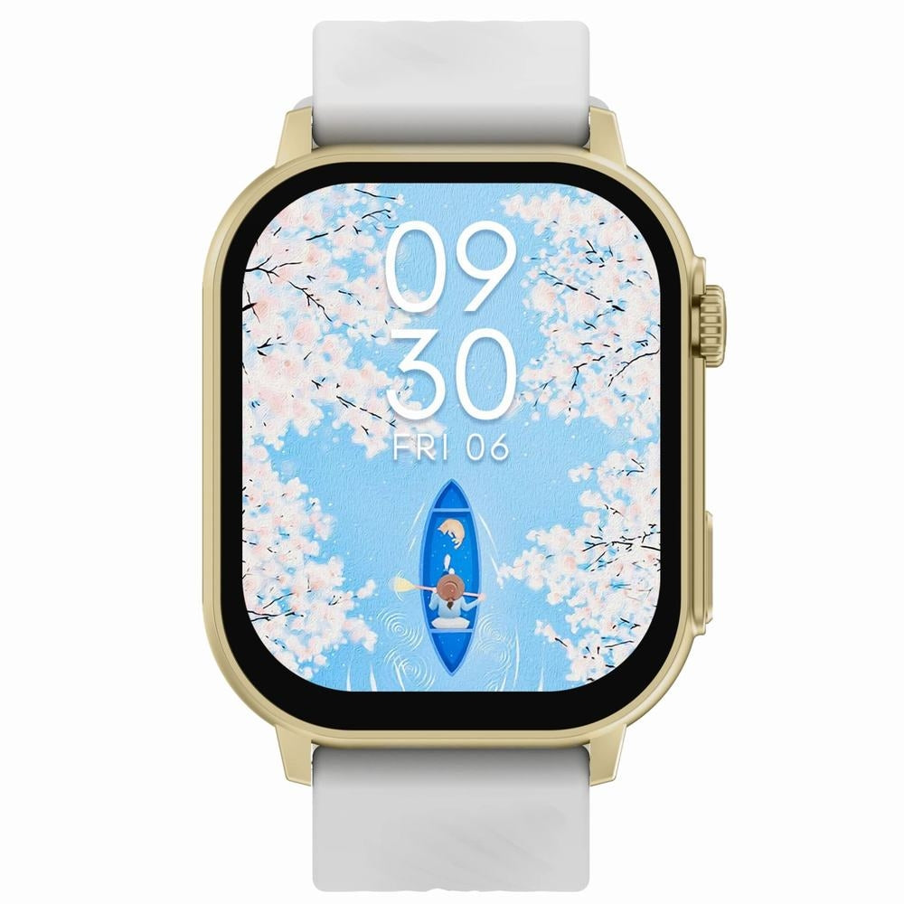 Smartwatch Damski GRAVITY GT15-10 Biały Pasek Silikonowy + Złota Bransoleta – zdjęcie 5
