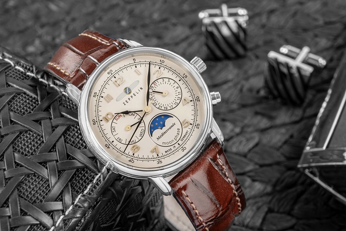 Zegarek Damski ZEPPELIN LZ121 Mediterranee Moonphase 9637-5 + BOX – zdjęcie 5