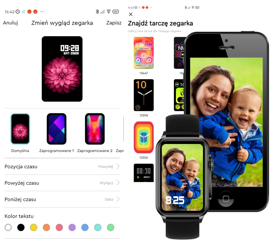 Smartwatch Damski RUBICON RNCF06 Tytan/Orange SMARUB221 – zdjęcie 5