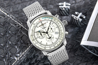 Zegarek Męski ZEPPELIN 100 Jahre Chronograph 8680M-3 + BOX – zdjęcie 4