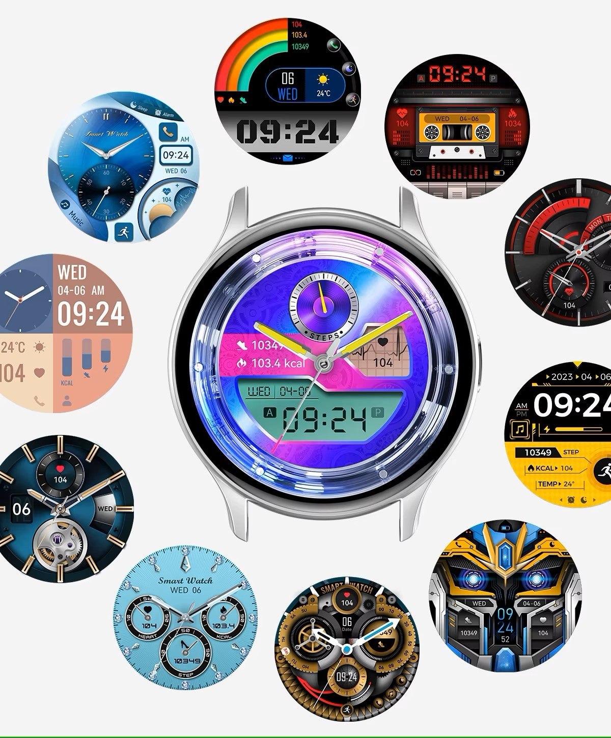 Smartwatch Damski RUBICON RNCF11 Silver/Grey SMARUB242 – zdjęcie 5