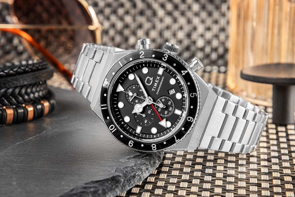 Zegarek Męski TIMEX Q Timex 3-Time Zone Chronograph TW2V69800 + BOX – zdjęcie 6
