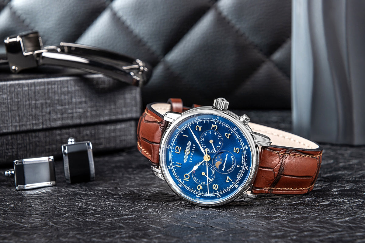 Zegarek Męski ZEPPELIN Mediterranee Moonphase 9636-3 + BOX – zdjęcie 6