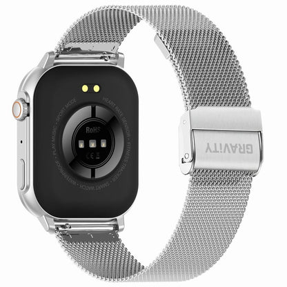 Smartwatch Gravity GT15-9 Czarny Pasek Silikonowy + Srebrna Bransoleta – zdjęcie 6