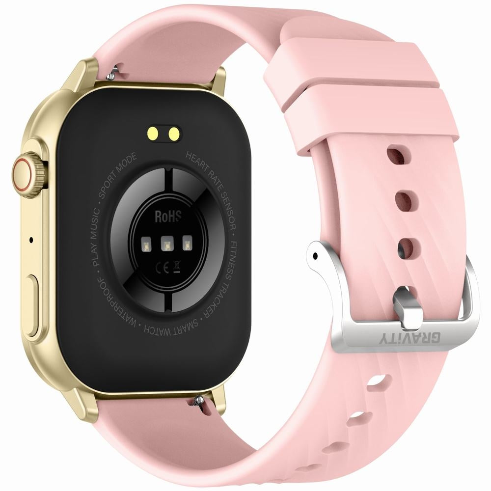Smartwatch Gravity GT15-7 Różowy Pasek Silikonowy + Złota Bransoleta – zdjęcie 8