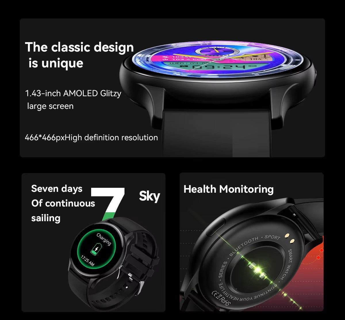 Smartwatch RUBICON RNCF11 Black SMARUB240 – zdjęcie 7