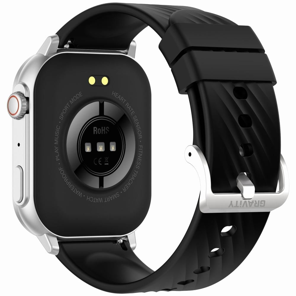 Smartwatch Gravity GT15-9 Czarny Pasek Silikonowy + Srebrna Bransoleta – zdjęcie 7