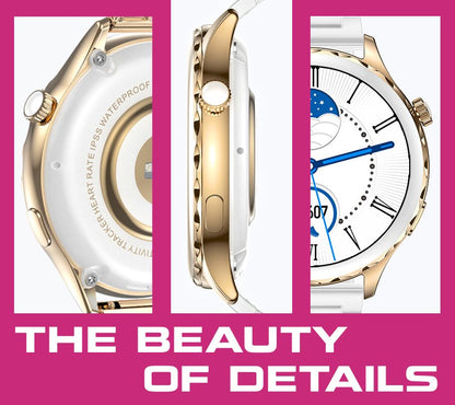 Smartwatch Damski Rubicon RNCF02-2 Złoty + Pasek Różowy – zdjęcie 7