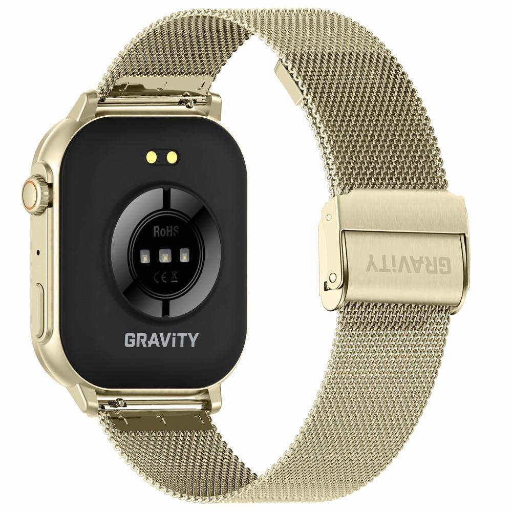 Smartwatch Damski GRAVITY GT15-10 Biały Pasek Silikonowy + Złota Bransoleta – zdjęcie 7