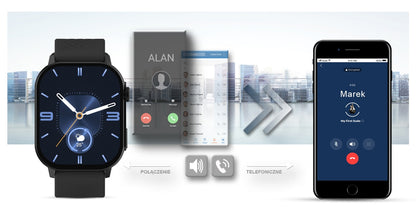 Smartwatch Gravity GT15-1 Czarny Pasek Silikonowy + Czarna Bransoleta – zdjęcie 12
