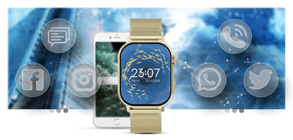 Smartwatch Gravity GT15-7 Różowy Pasek Silikonowy + Złota Bransoleta – zdjęcie 13